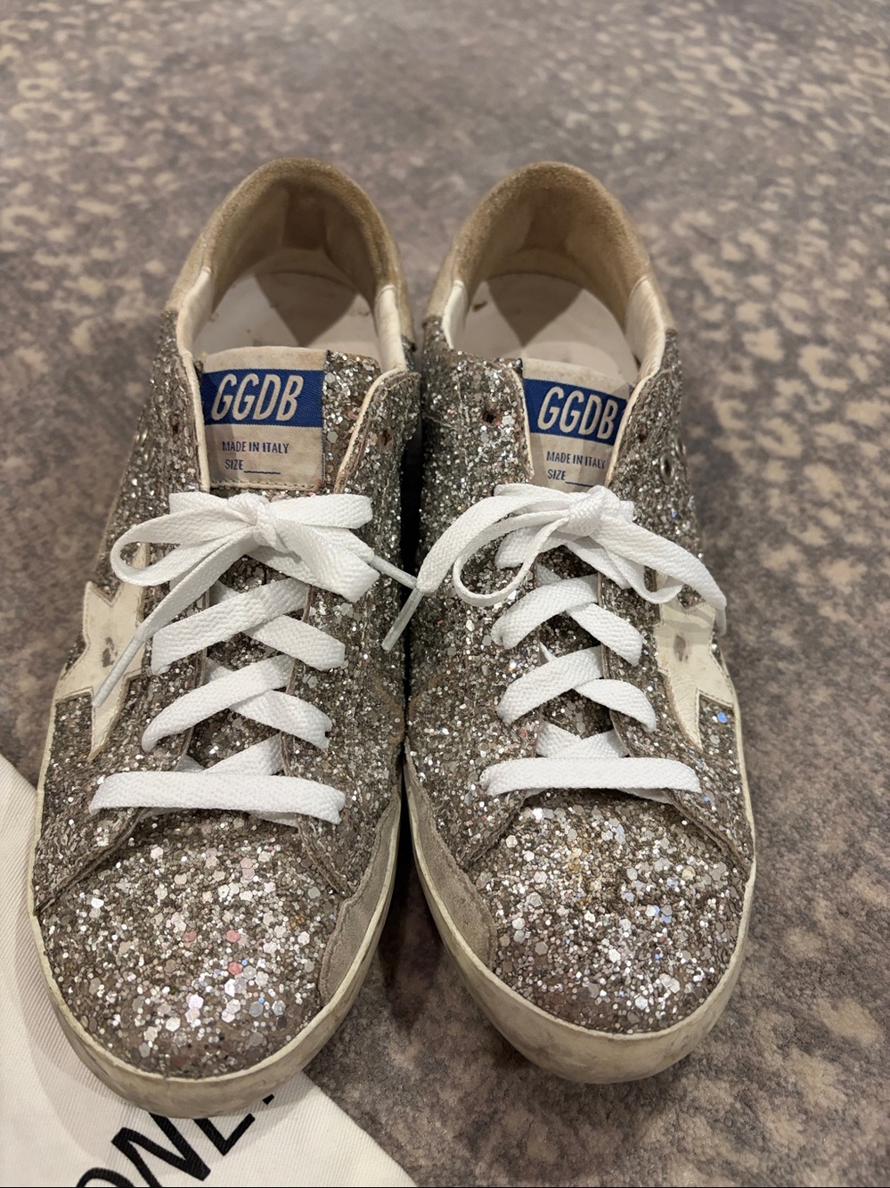 GOLDEN GOOSE SUPERSTAR SILVER GLITTER SIZE 39